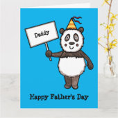 Carte de la fête des pères Panda personnalisée (Fleur jaune)