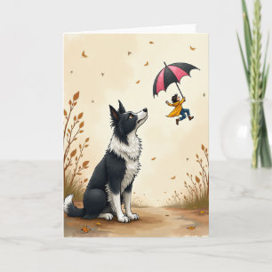 Carte de la Fête des Pères pour Chiens d'Automne