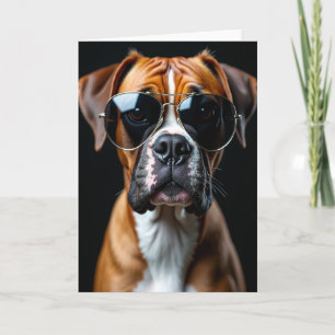 Carte de la Fête des Pères pour chiot à lunettes