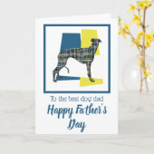 Carte de la fête des pères pour lévrier / Lurcher  (Fleur jaune)