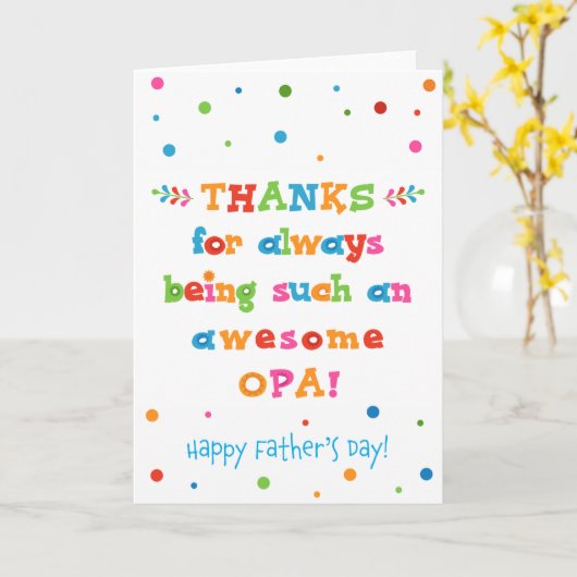 Carte de la Fête des Pères pour Papi (Fleur jaune)