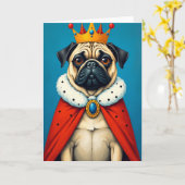 Carte de la Fête des Pères Pug Royale (Fleur jaune)