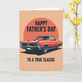 Carte de la Fête des Pères Retro Auto (Fleur jaune)