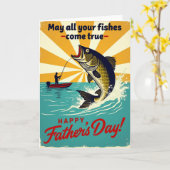 Carte de la Fête des Pères Retro Catch (Fleur jaune)