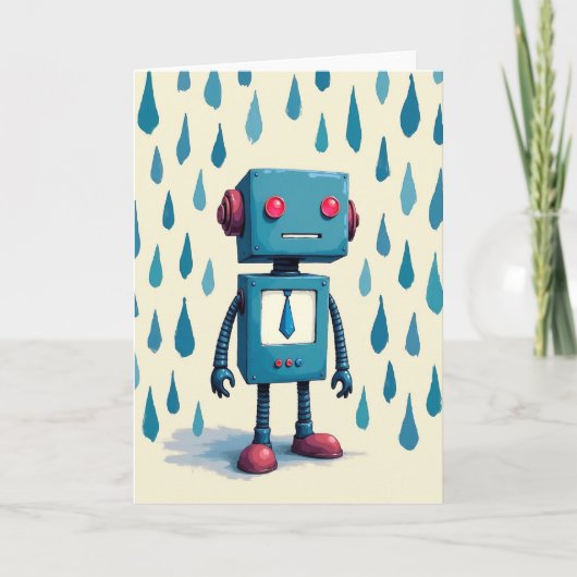 Carte de la Fête des Pères Retro Robot (Devant)
