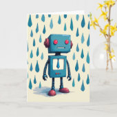 Carte de la Fête des Pères Retro Robot (Fleur jaune)