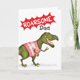 Carte de la fête des pères 'Roarsome Dad' avec un