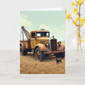 Carte de la Fête des Pères Rustique Auto (Fleur jaune)