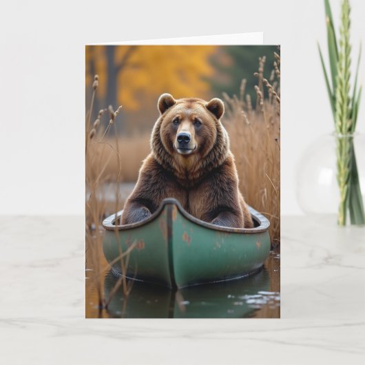 Carte de la Fête des Pères Rustique Ours (Devant)