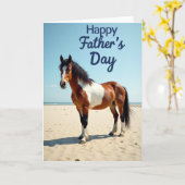 Carte de la Fête des Pères Seaside Equine (Fleur jaune)