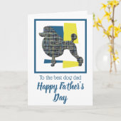 Carte de la fête des pères silhouette de chien can (Fleur jaune)