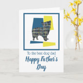 Carte de la Fête des Pères silhouette de chien Mor (Fleur jaune)