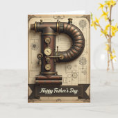 Carte de la Fête des Pères Steampunk (Fleur jaune)