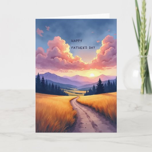Carte de la Fête des Pères Sunset Fields (Devant)