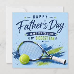 Carte de la fête des pères Tennis pour papa bleu a