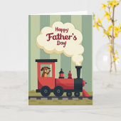 Carte de la Fête des Pères Train Rétro (Fleur jaune)
