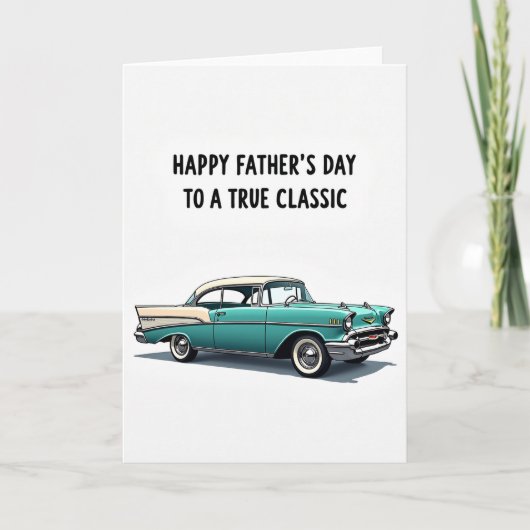 Carte de la Fête des Pères Turquoise Auto (Devant)