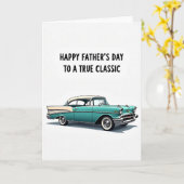 Carte de la Fête des Pères Turquoise Auto (Fleur jaune)