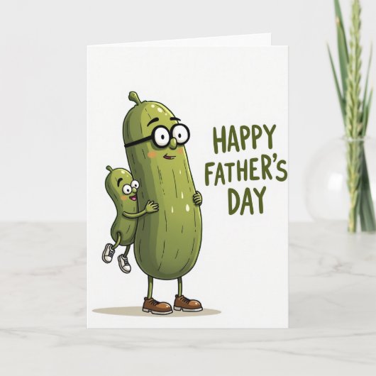 Carte de la Fête des Pères Vert Olive (Devant)