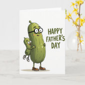 Carte de la Fête des Pères Vert Olive (Fleur jaune)