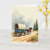 Carte de la Fête des Pères Wagon Sarcelle (Fleur jaune)