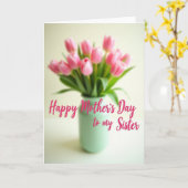 Carte de la Fête des Sœurs à Fleurs Roses (Fleur jaune)