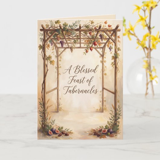 Carte de la Fête des Tabernacles chrétienne (Fleur jaune)