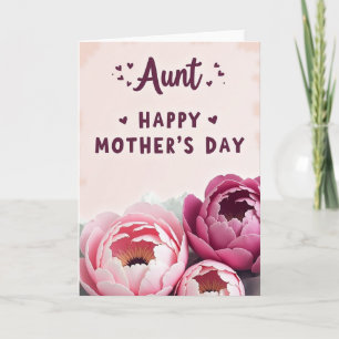 Carte de la Fête des Tantes au Pivoine Rose