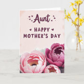 Carte de la Fête des Tantes au Pivoine Rose (Fleur jaune)