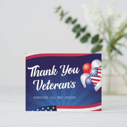 Carte de la fête des vétérans (Debout devant)