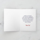 Carte de la fête des vétérans pour mari au cœur pa (Intérieur)