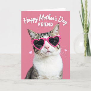 Carte de la Fête du Chat aux Lunettes en Forme de