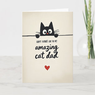 Carte de la Fête du Papa qui aime les Chats