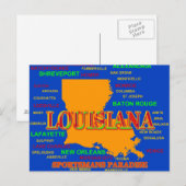 Carte de la fierté de l'État de Louisiane en silho (Devant / Derrière)