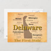 Carte de la fierté d'état du Delaware âgé (Devant / Derrière)