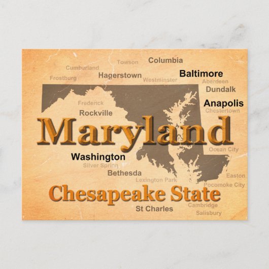 Carte de la fierté d'État du Maryland Vieilli Silh (Devant)