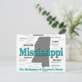 Carte de la Fierté d'État du Mississippi Silhouett (Debout devant)