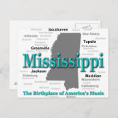 Carte de la Fierté d'État du Mississippi Silhouett (Devant / Derrière)