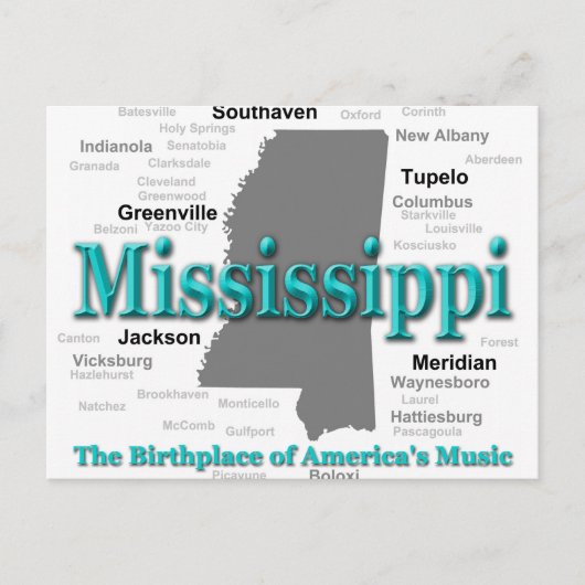 Carte de la Fierté d'État du Mississippi Silhouett (Devant)