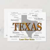 Carte de la fierté d'état du Texas Silhouette (Devant / Derrière)