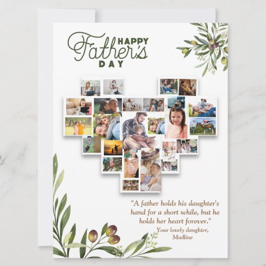 Carte De La Fille À Sa Bonne Fête des pères (Devant)