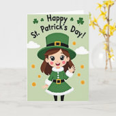 Carte de la Fille Chanceuse de la Saint-Patrick (Fleur jaune)