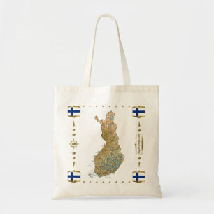 Carte de la Finlande + Sac de drapeaux