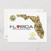 Carte de la Floride avec tous les comtés définis (Devant / Derrière)