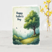 Carte de la forêt aquarelle rayée (Fleur jaune)
