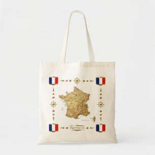 Carte de la France + Sac de drapeaux