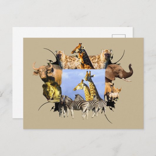 Carte de la Giraffe Frame d'Afrique (Devant / Derrière)