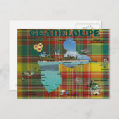 Carte de la Guadeloupe en madras (Devant / Derrière)