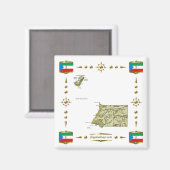 Carte de la Guinée Équatoriale + Aimant drapeaux (Recto/Verso)