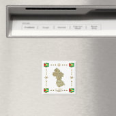 Carte de la Guyane + Aimant drapeau (In Situ (Lave-vaisselle))